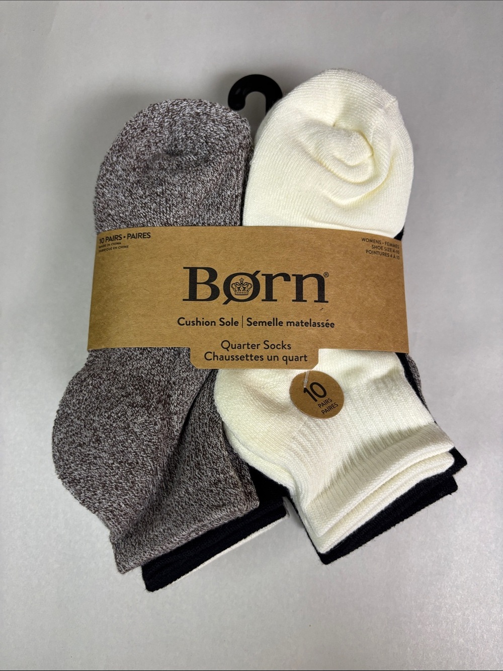 New Born Socks Women’s 10 Pack Multicolor Cushion Sole Quarter Active Casual